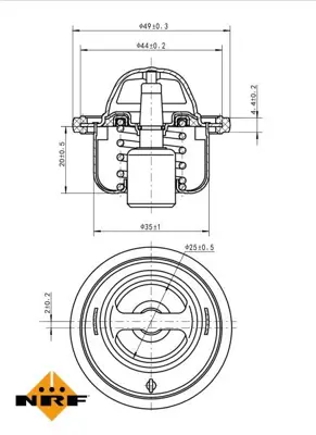 NRF 725076 Audı A4 2.0 2004-2008thermostat 6B121111K