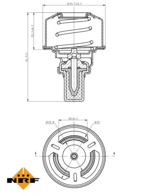 NRF 725177 Termostat Vw Golf 1.6 1997-2008 6A121114