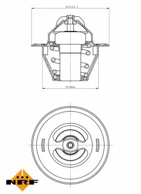 NRF 725212 Skoda Octavia 04-Thermostat 6B121113A, MN980137