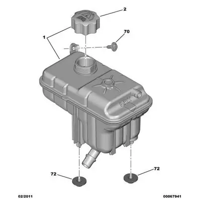 PSA 1323.V1 Yedek Su Deposu 1323S8, 1323V1, 1323S7, 132384, 1306E0, 1323V1VASCH, 132387, 1307SX, 132375, 132368