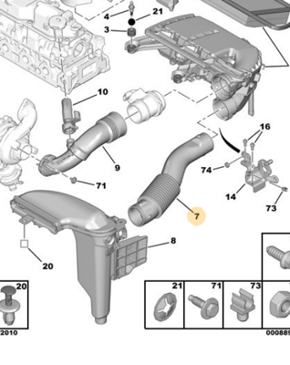PSA 1434.H1 Hava Fıltre Hortumu 1434.H1