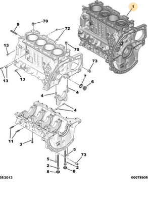 PSA 1610032680 Motor Blogu Yenı + Pıstonlar 130EF
