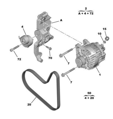 PSA 1623068880 Erp Alternatör Kayısı Kiti 16114262, 96758746, 9675874680, 1611426280, 3639516, 98007165, 9819833380, 3640169, 3648572, 9633010480