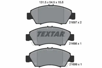 TEXTAR 2169701 Fren Balata Seti Capa  Cıvıc V Jazz Iı 06450selt01 AY040HN011, H4502SEL003