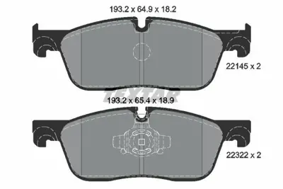 TEXTAR 2214501 Fren Balatası Range Rover Velar-F-Pace Td4 Ön 2214501, C2C41984, FK722K021CA, GX732K021BA, J9C17007, J9C18522, LR061373, LR072681, LR090689, LR118006