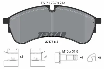 TEXTAR 2217801 Fren Balatası Ön 2N0698151A