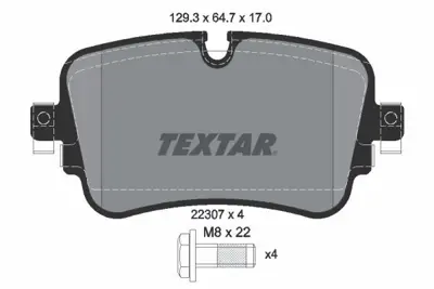 TEXTAR 2230701 Fren Balatası Arka 4M0698451F