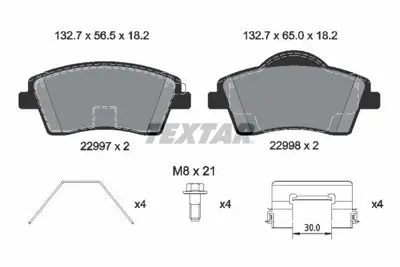 TEXTAR 2299701 Fren Balatası Xc40 1.5 2.0 18>20> Ön 32287456