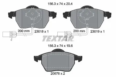 TEXTAR 2301802 Fren Balatası Ön 4B0698151N