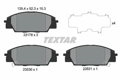 TEXTAR 2317801 Fren Balatası Cıvıc Type-R S200 01-06 Ön 06450S5TE00