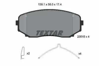 TEXTAR 2351503 Fren Balata Seti  BT4Z2001B, L2Y63329Z, TKY83328ZB