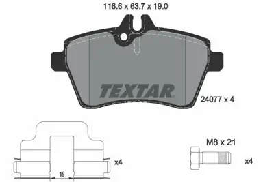 TEXTAR 2407701 Fren Balatası Ön A1694202020