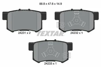 TEXTAR 2423101 Fren Balata Seti Accord 2.2 Cr-V Iı 06430s0nj00 6430SEDE50, AY060HN005