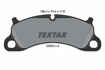 TEXTAR 2500301 Fren Balatası Vw Porsche Carrera Ön 2012> 99135194902, 99135194903