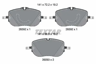 TEXTAR 2659201 Fren Balatası 206 Ön 4200004, 42030103, A0004200004