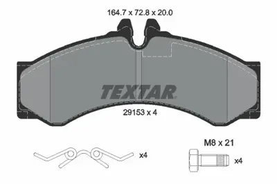 TEXTAR 2915301 Fren Balatası Ön 2D0698151B, A9024210110