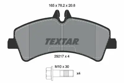 TEXTAR 2921702 Fren Balatası Arka A0044208120