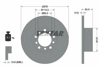 TEXTAR 92009500 Fren Diski  123 Ön A1234210012