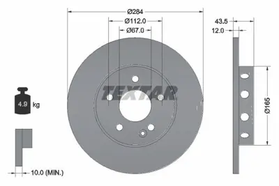 TEXTAR 92059303 Fren Dıskı Ön A2024210212