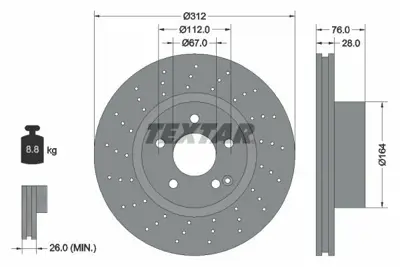 TEXTAR 92099305 Fren Dıskı Ön A2204210912