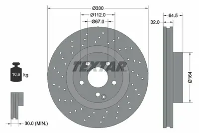 TEXTAR 92120205 Fren Diski  230 - 211  Ön Tek A2304210812