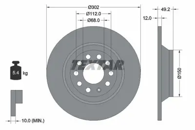 TEXTAR 92132503 Fren Diski Pro  4F0615601E
