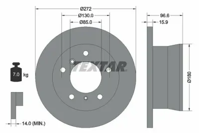 TEXTAR 92137603 Fren Diski Pro Lt28-35 Iı Panelvan-Van 2.5 Sdı - 2.5 Tdı - 2.8 Tdı 2D0615601D, A9024230612
