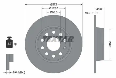 TEXTAR 92224903 Fren Diski Pro  5QD615601A, JZW698601BF, L5QD615601A