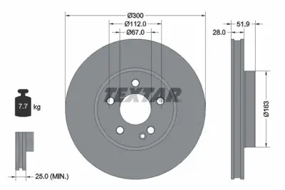 TEXTAR 92291803 Fren Diski  Vıano 447 Ön    111 Cdı A4474210312