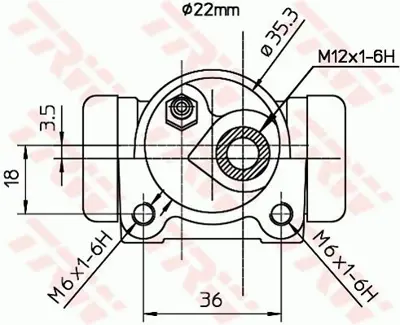 TRW BWH115 Fren Silindirı Sağ R21 Manager 22,2mm 7701035468