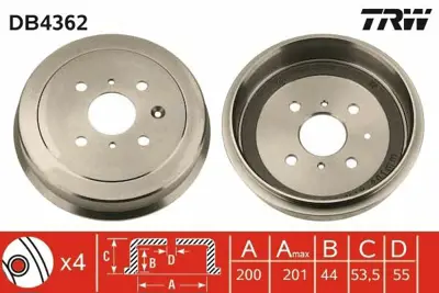 TRW DB4362 Arka Fren Kampanası P107 C1 Toyota Aygo 1,4 1,4hdı 05> LK3502111