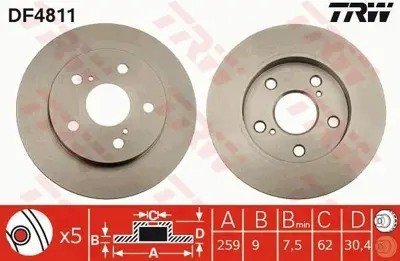 TRW DF4811 Fren Dıskı Arka 42431-12260