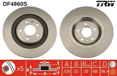 TRW DF4860S Arka Fren Aynası Havalı A4 8k2 A4 Avant 8k5 2.7 Tdı-S4 Quattro 07- A5 8t S5 Quattro 07- Q5 8r 2.0 Tf 8K0615601C