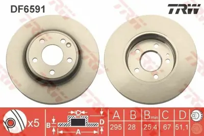 TRW DF6591 Fren Diski On X117 15>19 C117 13>19 W176 12>18 W246 13>18  X156 13> A2464212412