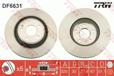 TRW DF6631 Fren Dıskı On X117 15>19 W176 12>18 C117 13>19 2464212612