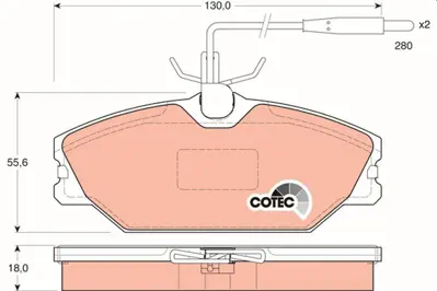 TRW GDB1030 On Fren Balatası Laguna Safrane Megane I Scenıc 2,0 Espace (Fıslı) 410604441R, 410607125R, 7701206379, 7701209380, 8671016177, 8671005930, 8660004593, 8671016175, 410601531R, 8671005931