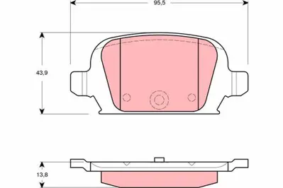 TRW GDB1412 Disk Balata Arka Gdb1412 Corsa-C 16 Jant 1.3 Cdtı (00-) 1605120, 1605965, 1605994, 9200132, 93178789, 93188452