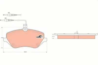 TRW GDB1595 On Fren Balatasi P407 C6 2 2hdi 2 2 16v 3 0 2 7 425336, 425337, 425348, 4254A0, 425410, 425411, 425478, 425278, 425294, 425383