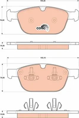 TRW GDB1821 Fren Balatası Ön 30793943, 31277334, 307933943, 31687104, 3168704