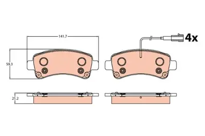 TRW GDB2106 Fren Balatasi Arka Fisli Ducato 14> - Boxer 14> - Jumper 14> Kablolu 77367094