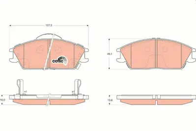 TRW GDB3331 On Fren Balatası Hyundaı Accent 1995-2005 Getz 2002-> Excel 1990-1994 5810122A00, 581011CA10, 45022SA6600, 45022SA6N50, 58115241S0, 5820228A00, 5810128A10, 5810125A10, 5810125A00, 5810124C00