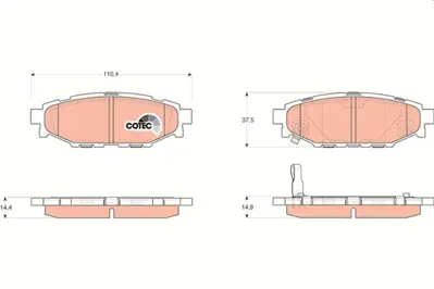 TRW GDB3373 Arka Fren Balatasi Forester 2 0 2 5 09>12 Impreza 08>12 Outback 03>11 Legacy 03>11 26696-AG030