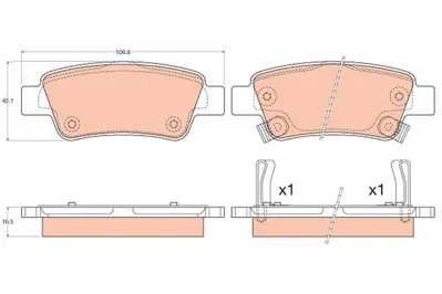 TRW GDB3576 Arka Fren Balatası Honda Crv 2.0 Vtec 2007-2012 Crv 1.6 2012-> 43022SWWG01, 43022SWWG02, 43022T1GG00, 43022SWWG03, 43022SWWG00, 43022T1GG000, B63018400, 13046057542, 4M0698451F, 4M0698451G