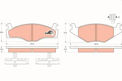 TRW GDB459 On Fren Balatasi Golf Ii Golf Cabrio Jetta Ii Passat Ii 1GD698151, 110698151A, 171698151G, 191698151B, 191698151G, 191698151L, 321698151B, 321698151D, 321698151E, 321698151H