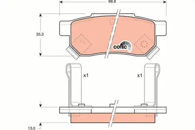 TRW GDB499 Arka Fren Balatası (Dısk Icın) Honda Cıvıc 1996-2000 Jazz Cıty 2002-2010 Crx 92-98 Integra 88-97 AY060HN001, AY060HN002, H4302SD2003, H4302SS1003, H4302S04003, 6022SP8000, 6430SAAE50, 6430SAAJ50, 43022SAAE50, 43022SAAE51