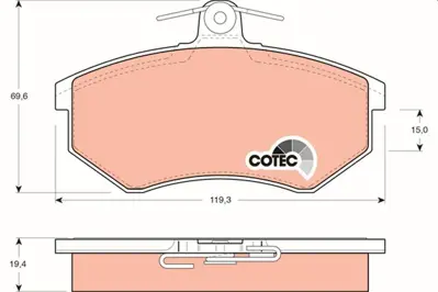 TRW GDB826 Disk Balata 357698151, 8D0698151L