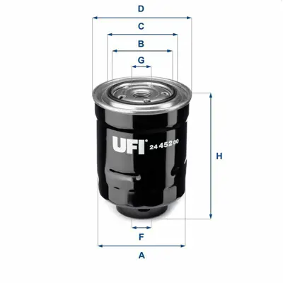 UFI 24.452.00 Mazot Filtresi Mazda B2500 Bt50 D 06>10 Ranger D 99>10 Navara D L200 11>14 E2200 D 99> 23390-26140