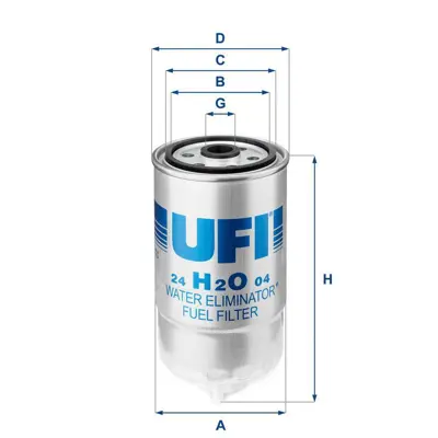 UFI 24.H2O.04 Mazot Filitresi Doblo Stılo Alfa 147 Alfa 156 1,9jtd 03> (Oe) 77362338