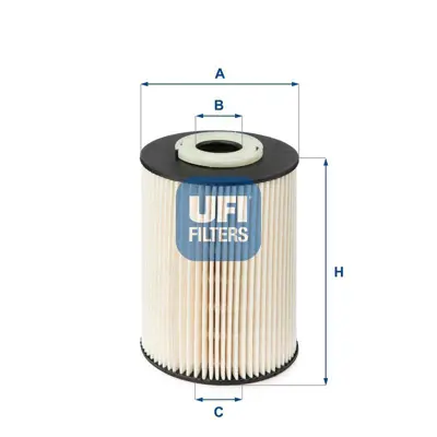 UFI 26.020.00 Mazot Filitresi Mondeo Iv  Iv 07> - S40 S60 V50 V70 C30 C70 2.0 Tdcı 6G9N9176BA, 8621645