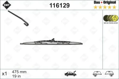 VALEO 116129 Swf (X1) / (475 Mm) Jeep Cherokee (10 / 01>02 / 08)  Opel Omega A (10 / 86>01 / 94), Vectra A (09 / SWF116129